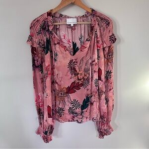 Gilner Farrar Pink Floral Women's Blouse